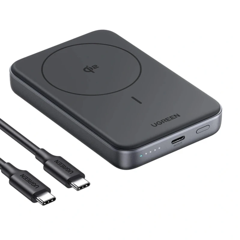 Powerbank magnetyczny 10000mAh Ugreen PB761, Qi2, 30W, Magsafe + kabel USB-C