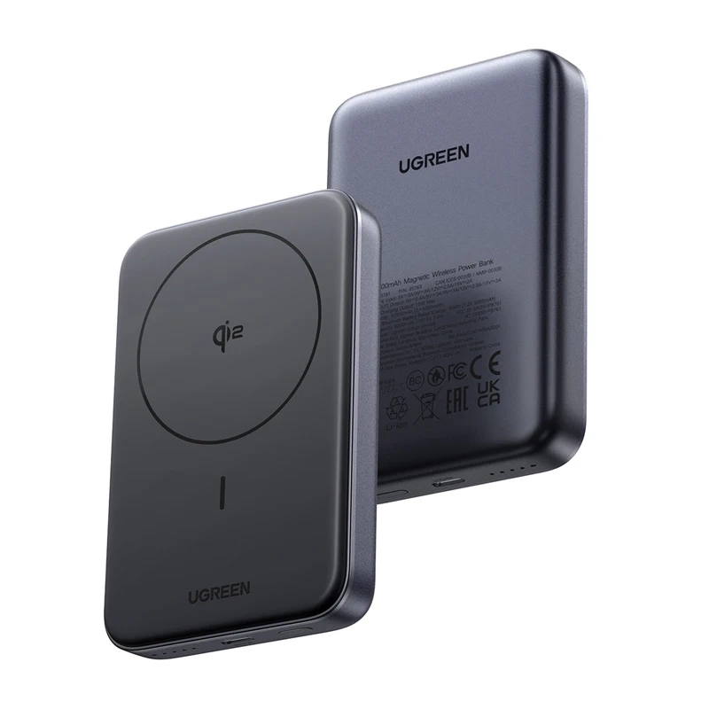 Powerbank magnetyczny 10000mAh Ugreen PB761, Qi2, 30W, Magsafe + kabel USB-C