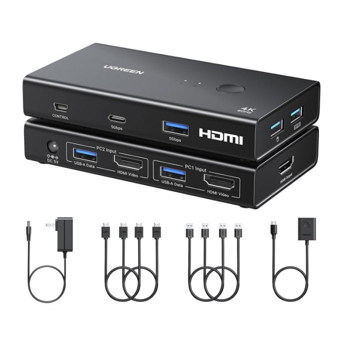 Przełącznik Switch KVM UGREEN AK502 2w1 HDMI 2.0