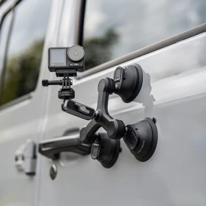 Uchwyt do kamer sportowych PGYTECH trójramienny z mocowaniem Suction Cup.webp