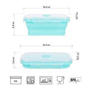 POJEMNIK / LUNCH BOX SKŁADANY MIĘTOWY 500ML NILS CAMP NC4105