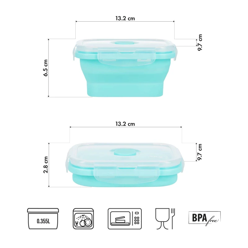 POJEMNIK / LUNCH BOX SKŁADANY MIĘTOWY 355ML NILS CAMP NC4105