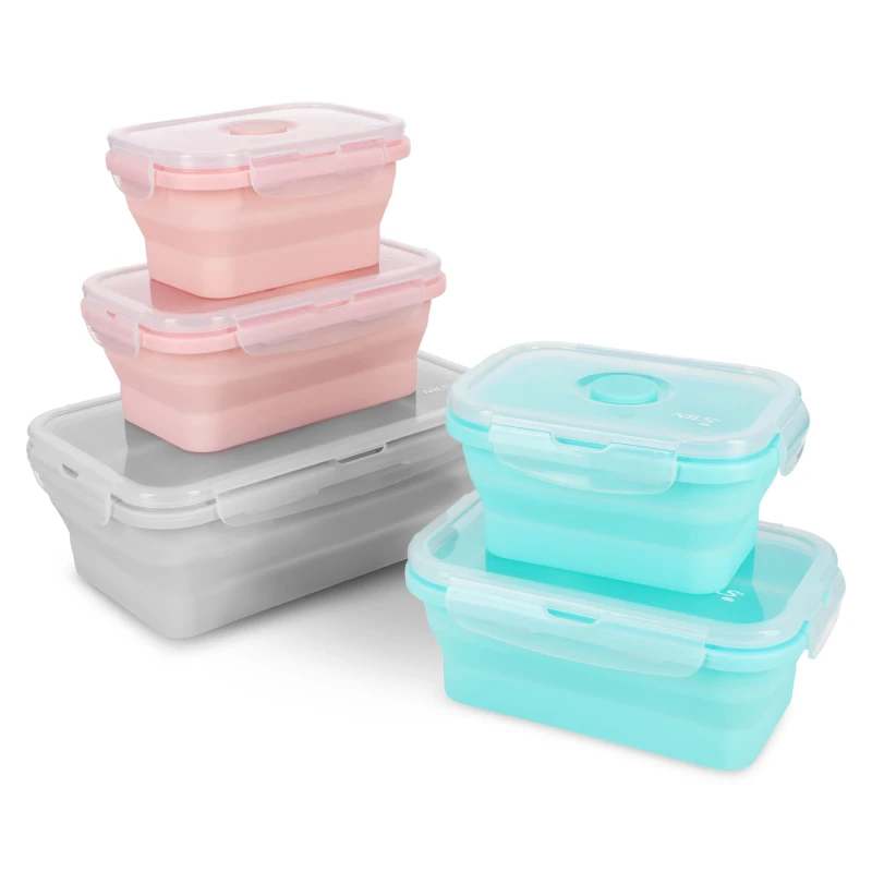POJEMNIK / LUNCH BOX SKŁADANY RÓŻOWY 500ML NILS CAMP NC4105