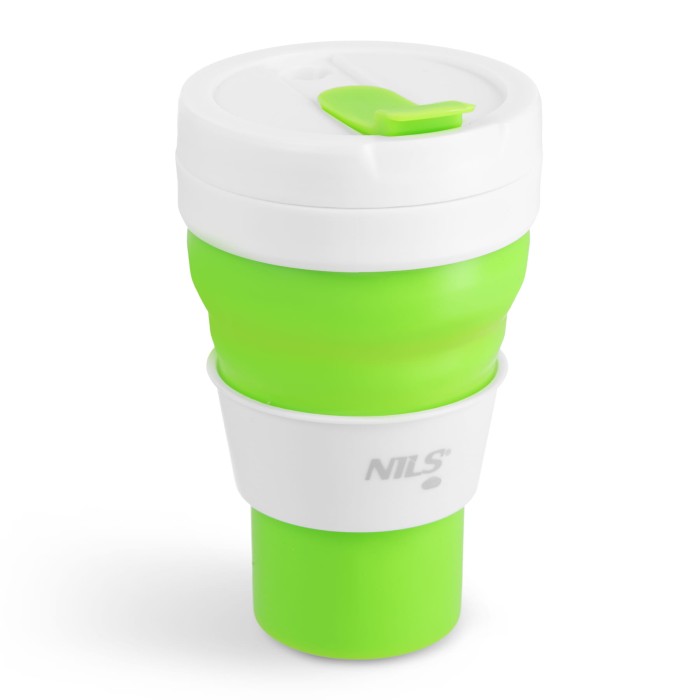 KUBEK SILIKONOWY SKŁADANY 600ML JASNO ZIELONY NILS CAMP NC4103
