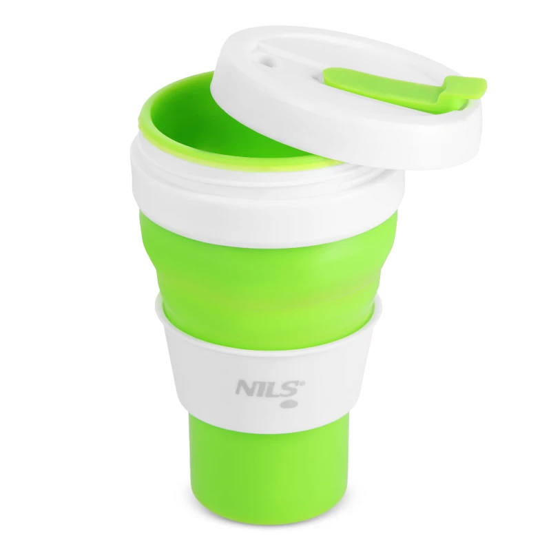 KUBEK SILIKONOWY SKŁADANY 600ML JASNO ZIELONY NILS CAMP NC4103