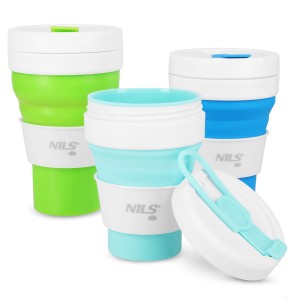 KUBEK SILIKONOWY SKŁADANY 600ML JASNO ZIELONY NILS CAMP NC4103