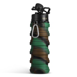 BIDON SILIKONOWY SKŁADANY 500ML ZIELONY NILS NC4106