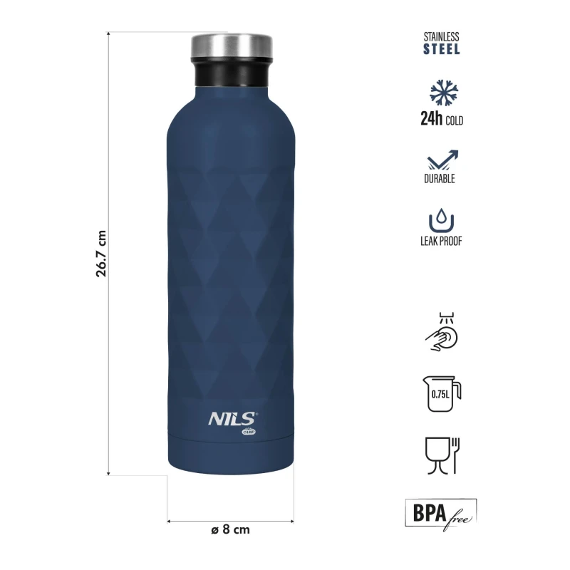BUTELKA TURYSTYCZNA 750ML NIEBIESKA NILS CAMP NC3805