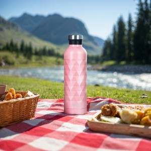 BUTELKA TURYSTYCZNA 750ML RÓŻOWA NILS CAMP NC3805