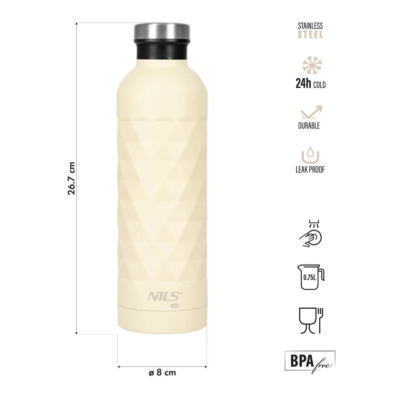 BUTELKA TURYSTYCZNA 750ML BEŻOWA NILS CAMP NC3805