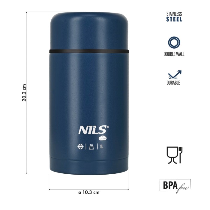 TERMOS OBIADOWY 1000ML NIEBIESKI NILS CAMP NC3802