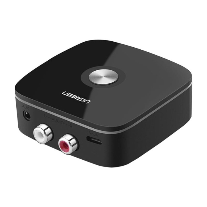 Adapter / odbiornik Bluetooth 5.1 UGREEN CM106 2x RCA, jack 3.5mm, aptX HD, USB-C (czarny)