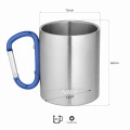 KUBEK KEMPINGOWY Z KARABIŃCZYKIEM 300 ML STAL NIERDZEWNA NIEBIESKI NILS CAMP NC17110
