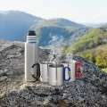 KUBEK KEMPINGOWY Z KARABIŃCZYKIEM 300 ML STAL NIERDZEWNA CZERWONY NILS CAMP NC17110