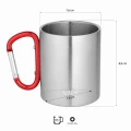 KUBEK KEMPINGOWY Z KARABIŃCZYKIEM 300 ML STAL NIERDZEWNA CZERWONY NILS CAMP NC17110