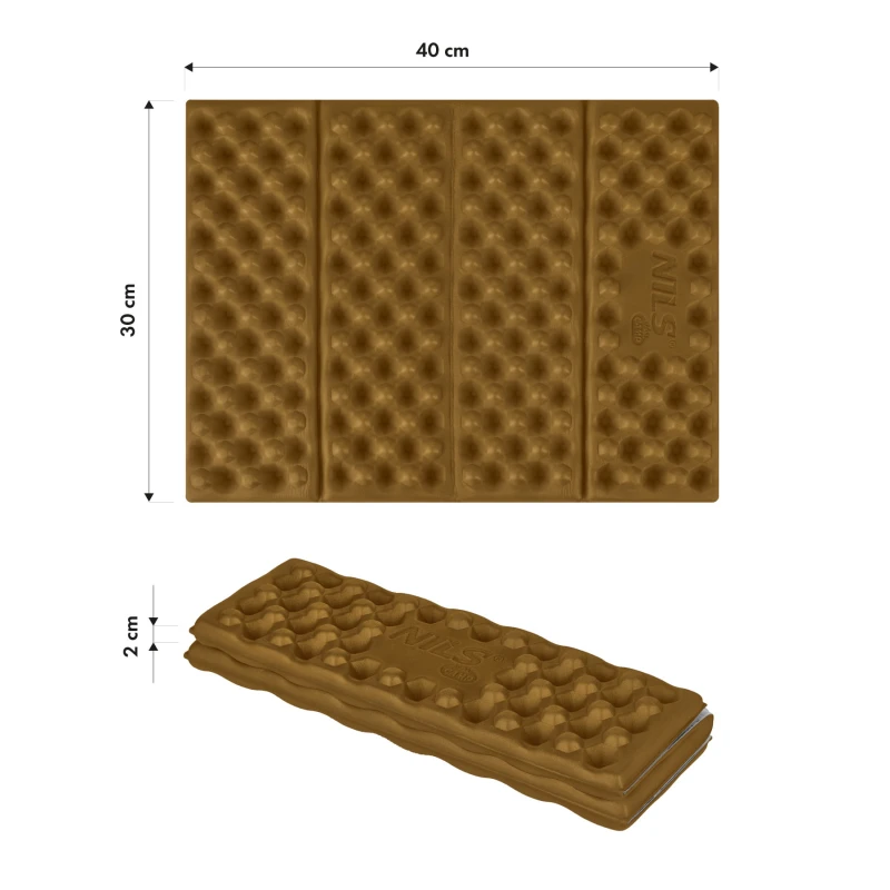 KARIMATA KEMPINGOWA DO SIEDZENIA Z PODBICIEM ALUMINIOWYM +IXPE 40 CM BRĄZOWA NILS CAMP NC17105