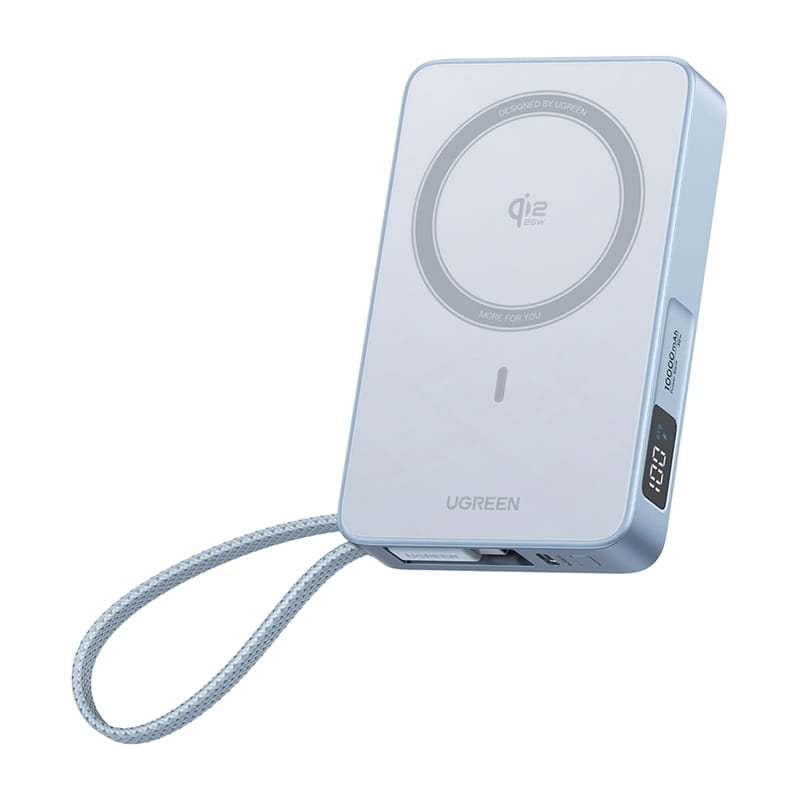 Powerbank magnetyczny 10000mAh Ugreen MagFlow PB773, Qi2 25W (szary)