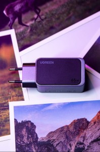 Ładowarka sieciowa Ugreen Nexode Air 65W, USB + 2x USB-C (szara)