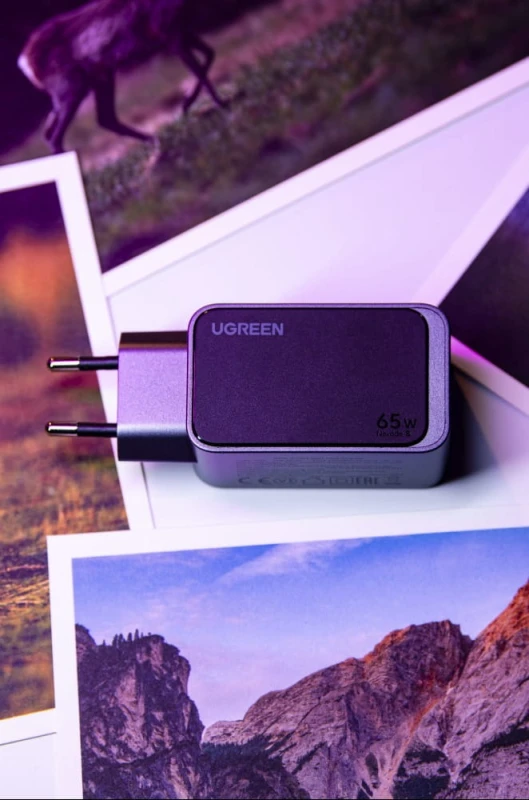 Ładowarka sieciowa Ugreen Nexode Air 65W, USB + 2x USB-C (szara)