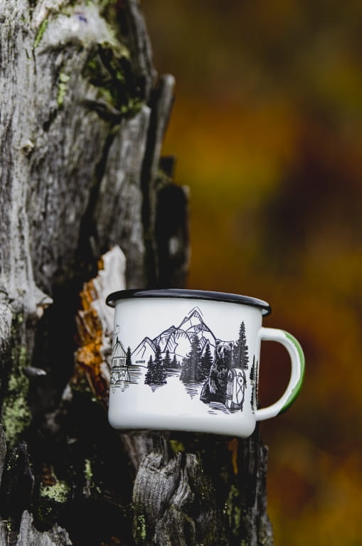 Kubek emaliowany Alpinus niedźwiedź 350ml