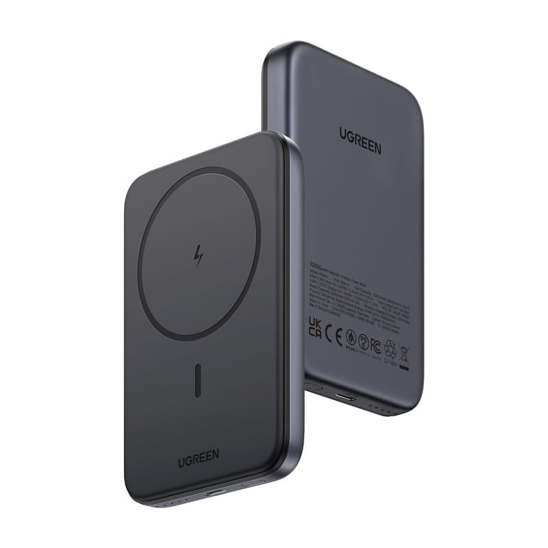 Powerbank magnetyczny 10000mAh Ugreen PB763, Qi2, USB-C, 20W (czarny)