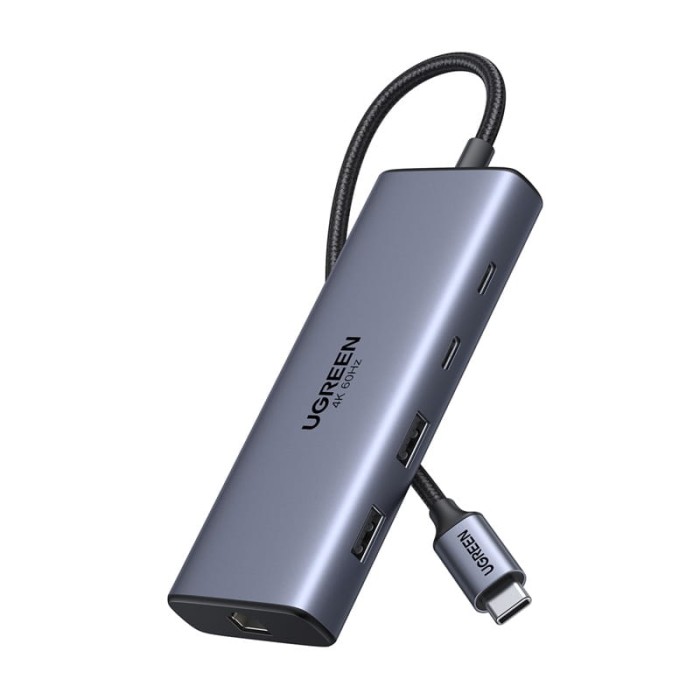Adapter / Hub USB-C 10w1 Ugreen CM639, 2x HDMI, 2x USB, RJ45, SD/TF, PD 100W