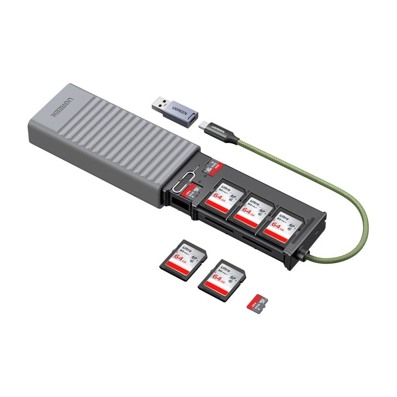 Adapter / Czytnik kart pamięci Ugreen CM856, USB / USB-C, do kart SD i microSD
