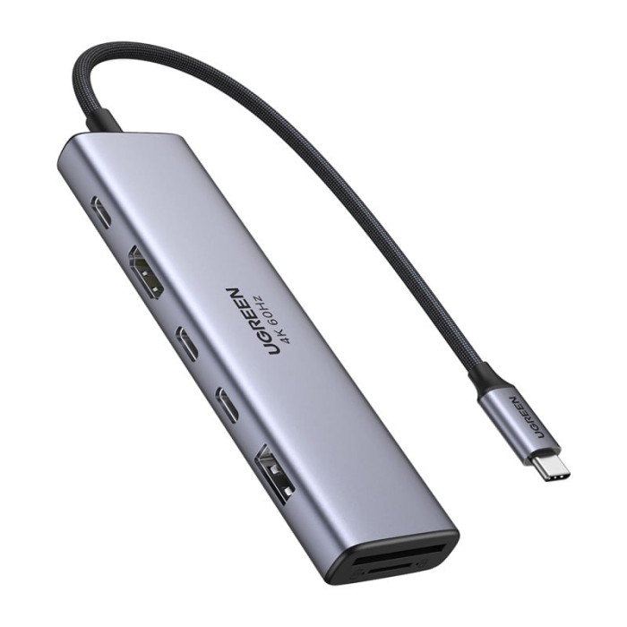 Adapter / Hub USB-C 6w1 Ugreen CM512, HDMI 4K@60Hz, 2x USB, RJ45, PD 100W