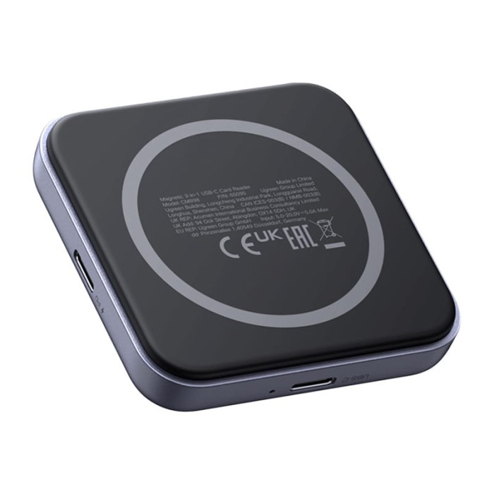 Adapter / czytnik kart 3w1 Ugreen CM898, USB-C, MagSafe, SD/TF (czarny)