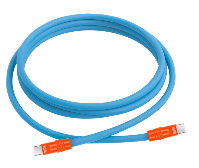 Kabel Newell USB-C - USB-C 100 W, 2 m, silikonowy, niebiesko-pomarańczowy_01_HD.jpg