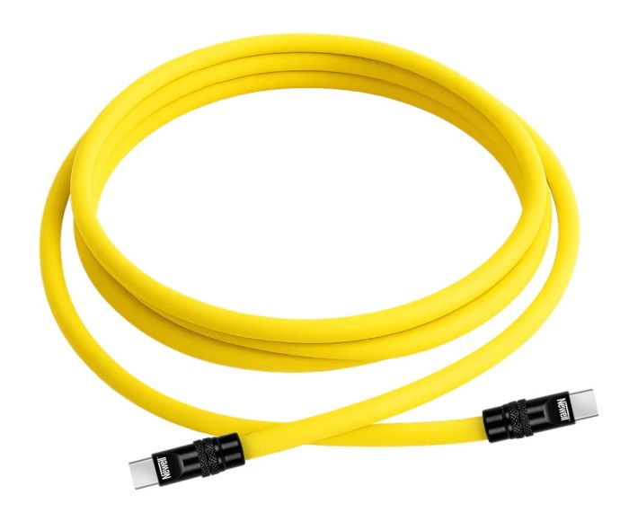 Kabel Newell USB-C - USB-C 100 W, 2 m, silikonowy, żółto-czarny_01_HD.jpg