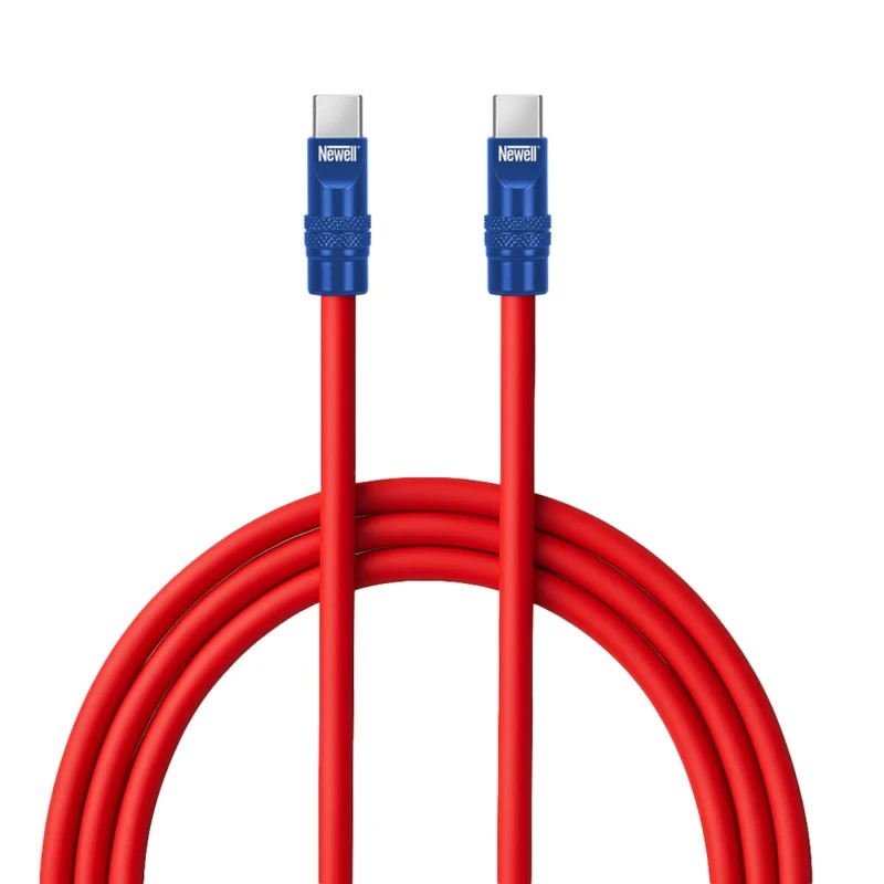 Kabel Newell USB-C - USB-C 100 W, 2 m, silikonowy, czerwono-granatowy_02_HD.jpg