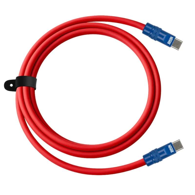 Kabel Newell USB-C - USB-C 100 W, 2 m, silikonowy, czerwono-granatowy_03_HD.jpg