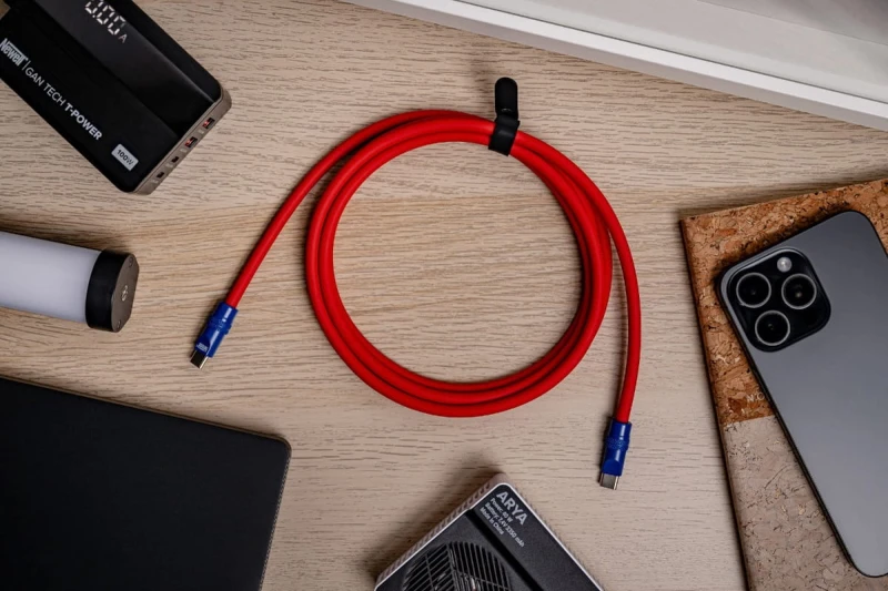 Kabel Newell USB-C - USB-C 100 W, 2 m, silikonowy, czerwono-granatowy_04_HD.jpg