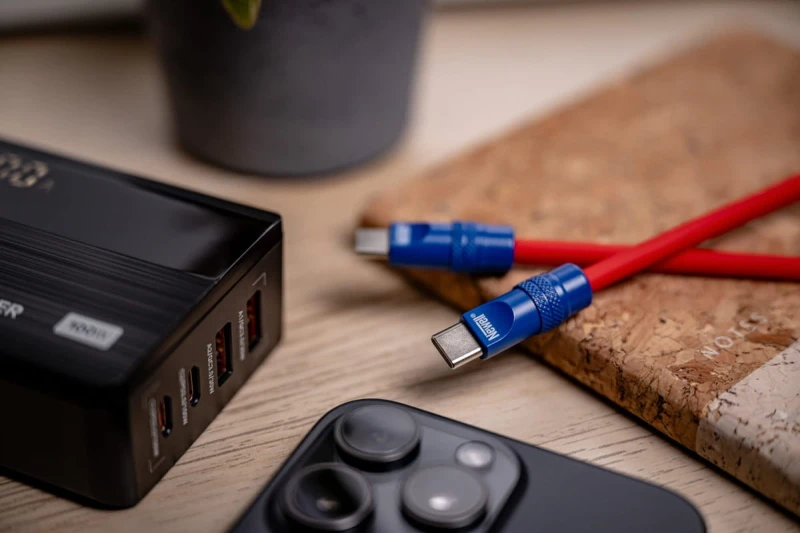 Kabel Newell USB-C - USB-C 100 W, 2 m, silikonowy, czerwono-granatowy_05_HD.jpg