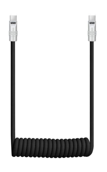 Kabel Newell USB-C - USB-C 100 W, 1,5 m, silikonowy, spiralny, czarny_01_HD.jpg