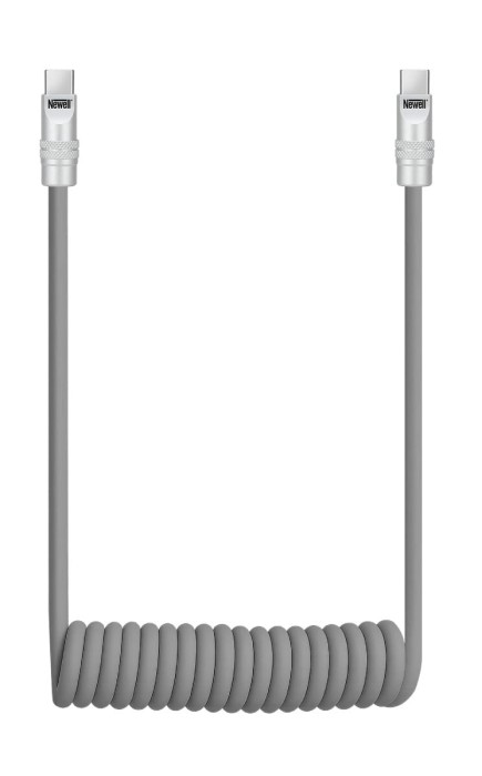 Kabel Newell USB-C - USB-C 100 W, 1,5 m, silikonowy, spiralny, szary_01_HD.jpg