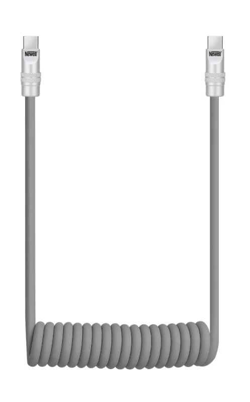 Kabel Newell USB-C - USB-C 100 W, 1,5 m, silikonowy, spiralny, szary_01_HD.jpg