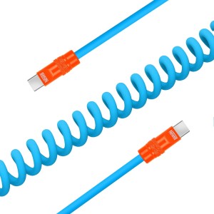 Kabel Newell USB-C - USB-C 100 W, 1,5 m, silikonowy, spiralny, niebiesko-pomarańczowy_03_HD.jpg
