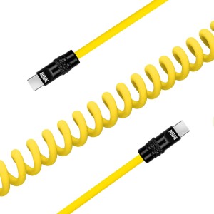 Kabel Newell USB-C - USB-C 100 W, 1,5 m, silikonowy, spiralny, żółto-czarny_03_HD.jpg