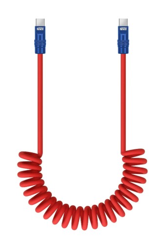 Kabel Newell USB-C - USB-C 100 W, 1,5 m, silikonowy, spiralny, czerwono-granatowy_02_HD.jpg
