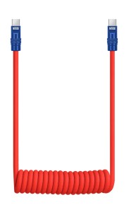 Kabel Newell USB-C - USB-C 100 W, 1,5 m, silikonowy, spiralny, czerwono-granatowy_01_HD.jpg