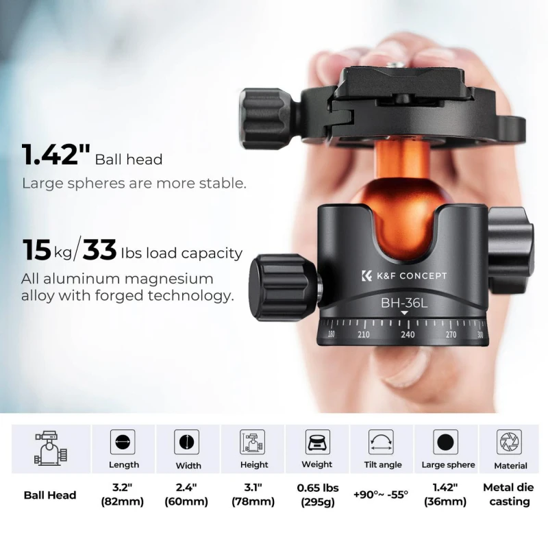 Statyw K&F Concept M1 z głowicą kulową BH-36L_12_HD.jpg