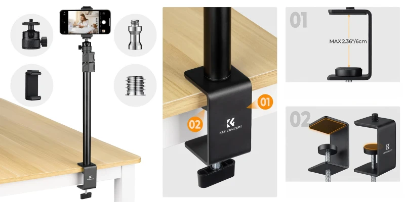 Grafika - Statyw biurkowy K&F Concept C-Clamp Desktop Stand_02.jpg