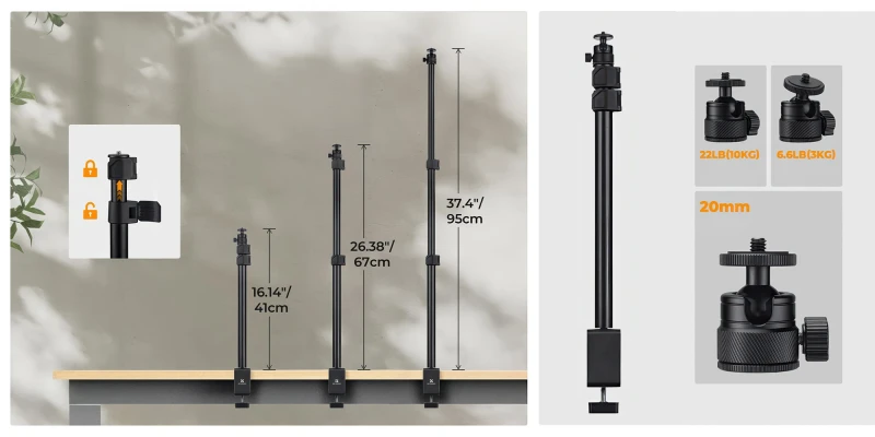 Grafika - Statyw biurkowy K&F Concept C-Clamp Desktop Stand_10.jpg