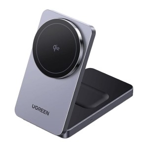 Magnetyczna ładowarka bezprzewodowa 2w1 UGREEN W706, MagSafe W706, 15W (czarna)