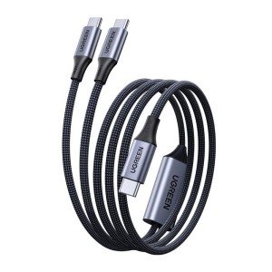 Kabel 2w1 USB-C do 2x USB-C Ugreen L533, 140W, 480 Mbps, 2m