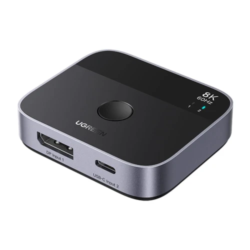 Switch / przełącznik 2w1 DisplayPort + USB-C Ugreen AW701, 2 in 1 out, 8K 60Hz