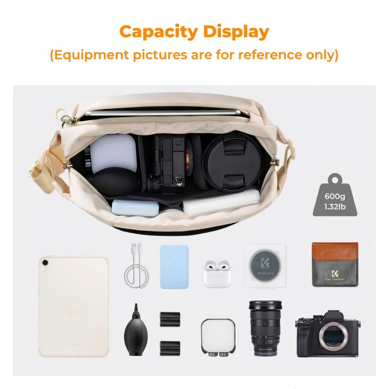 Torba fotograficzna K&F Concept Alpha Sling Bag 10 l - beżowa_06_HD.jpg