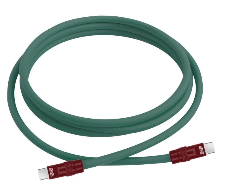 Kabel Newell USB-C - USB-C 100 W, 2 m, silikonowy, zielono-bordowy_01_HD.jpg